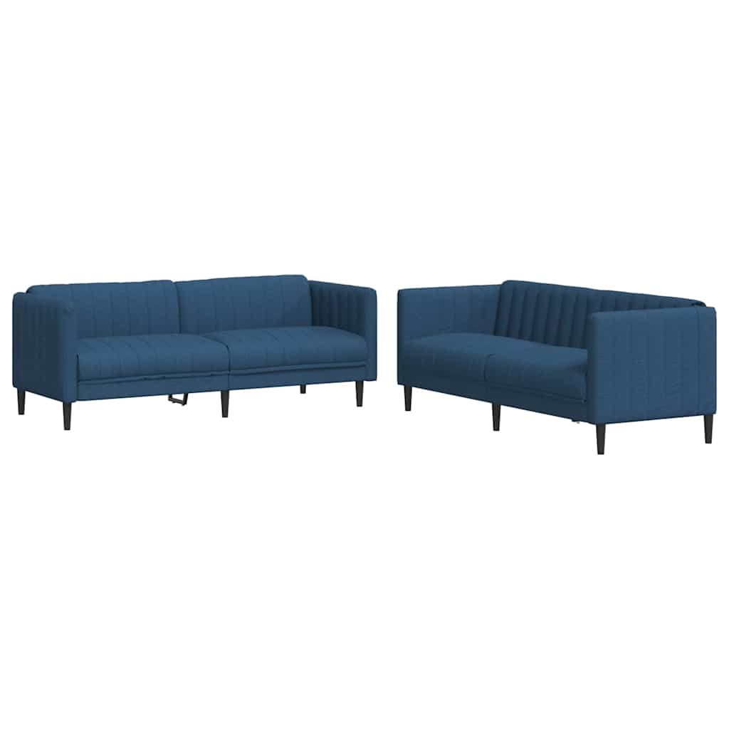2-dijelni set sofa plavi od tkanine