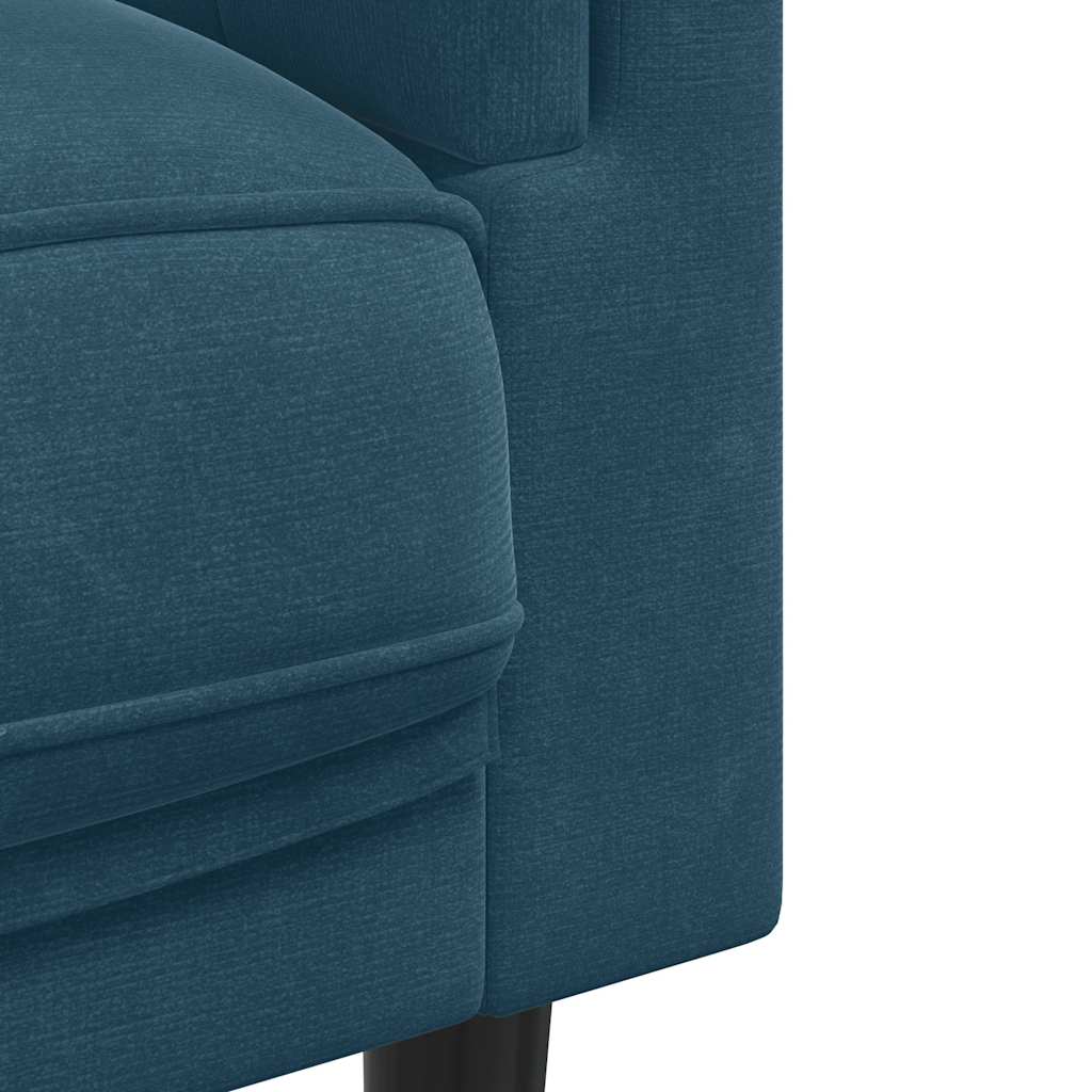 2-dijelni set sofa s jastucima plavi baršunasti
