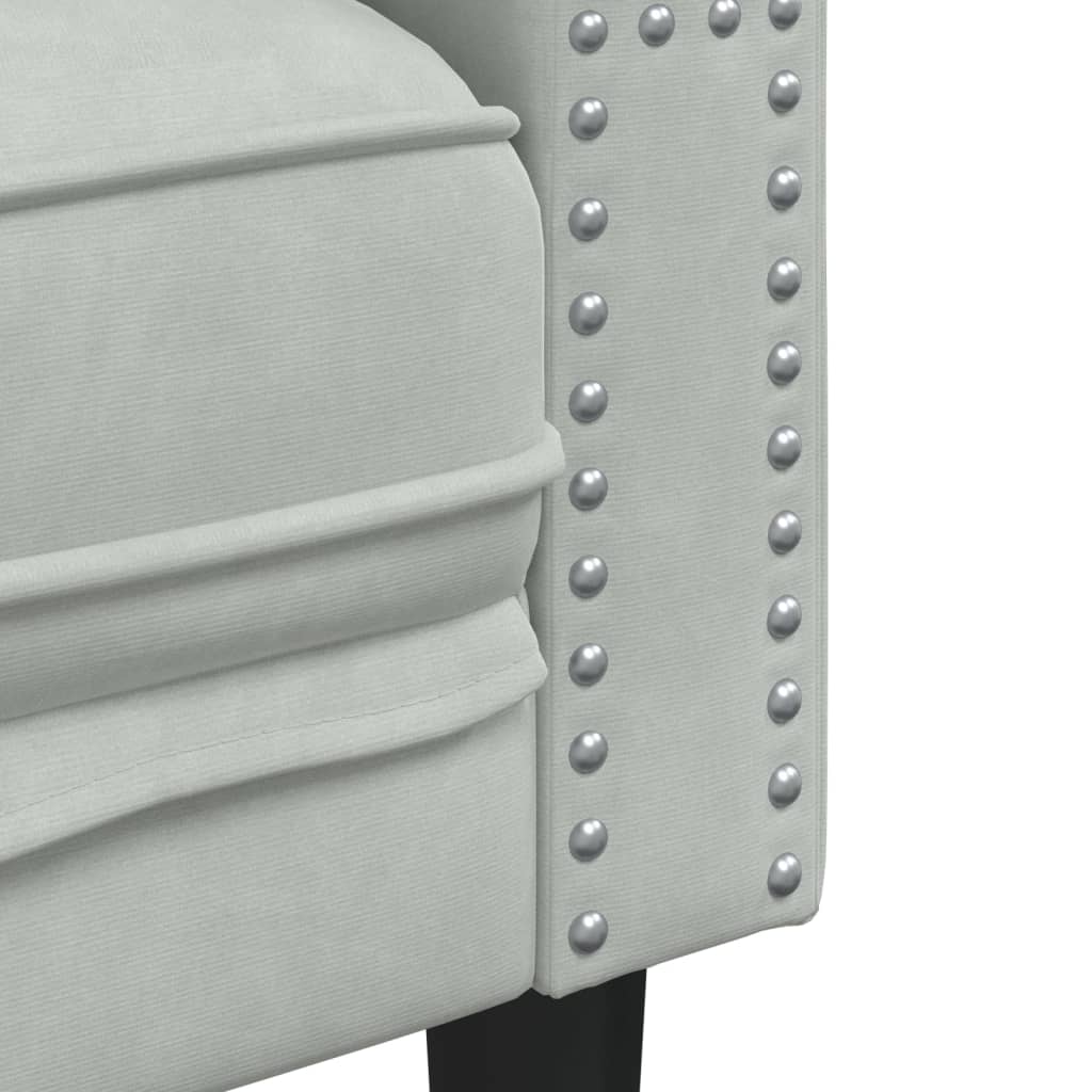 2-dijelni set sofa Chesterfield svjetlosivi baršunasti