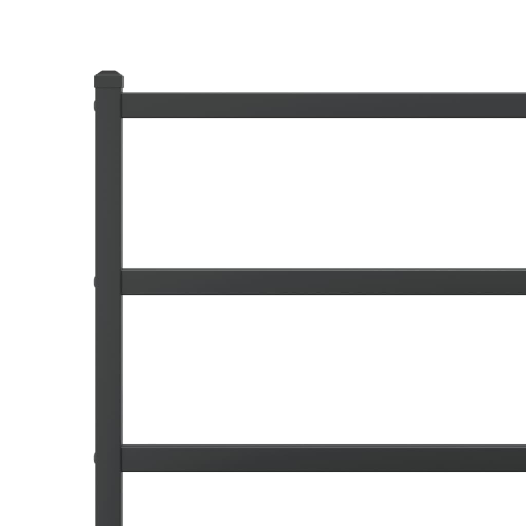 Metalni okvir za krevet s uzglavljem crni 100x200 cm