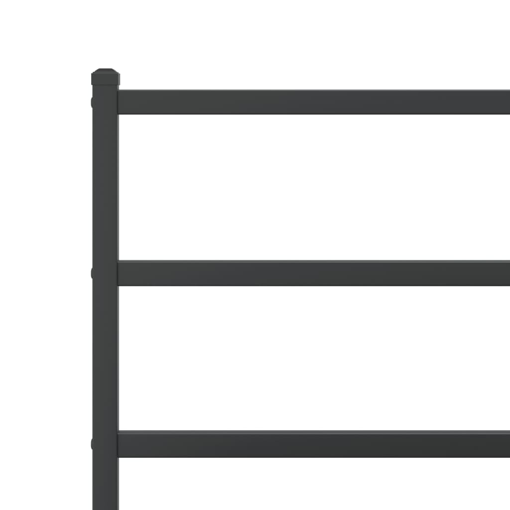 Metalni okvir za krevet s uzglavljem crni 135x190 cm
