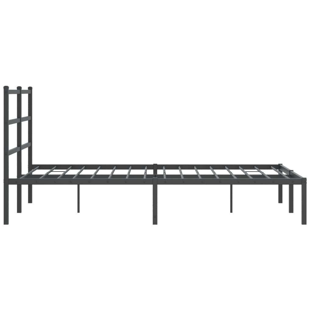 Metalni okvir za krevet s uzglavljem crni 140x190 cm
