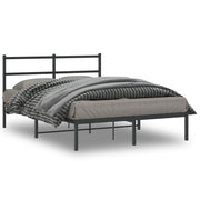 Metalni okvir za krevet s uzglavljem crni 140x190 cm
