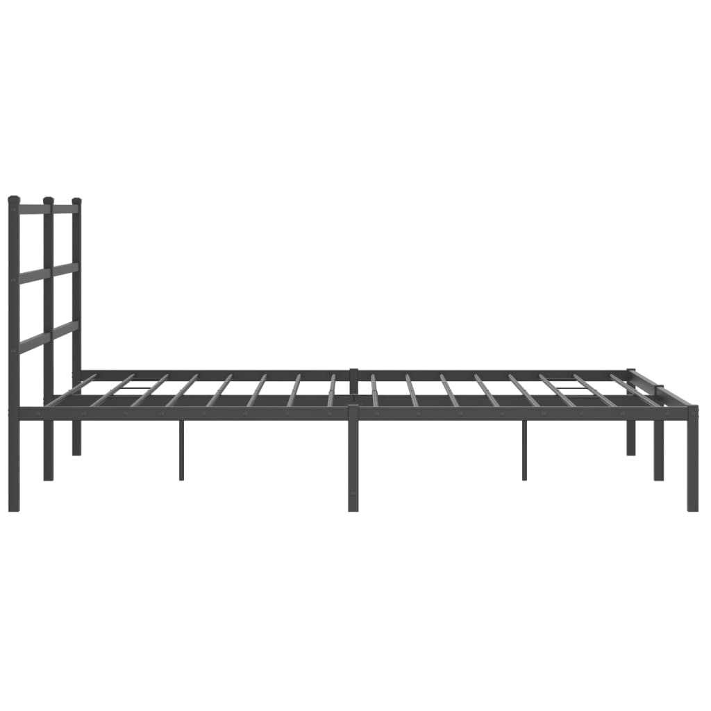 Metalni okvir za krevet s uzglavljem crni 160x200 cm