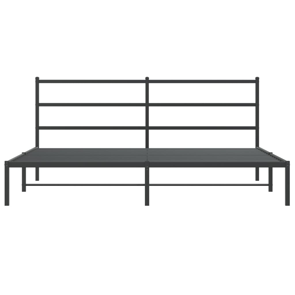 Metalni okvir za krevet s uzglavljem crni 183x213 cm