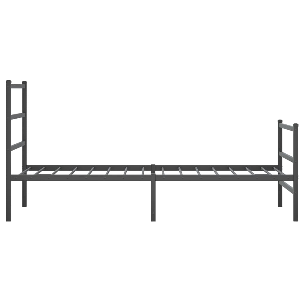 Metalni okvir kreveta s uzglavljem i podnožjem crni 90 x 200 cm