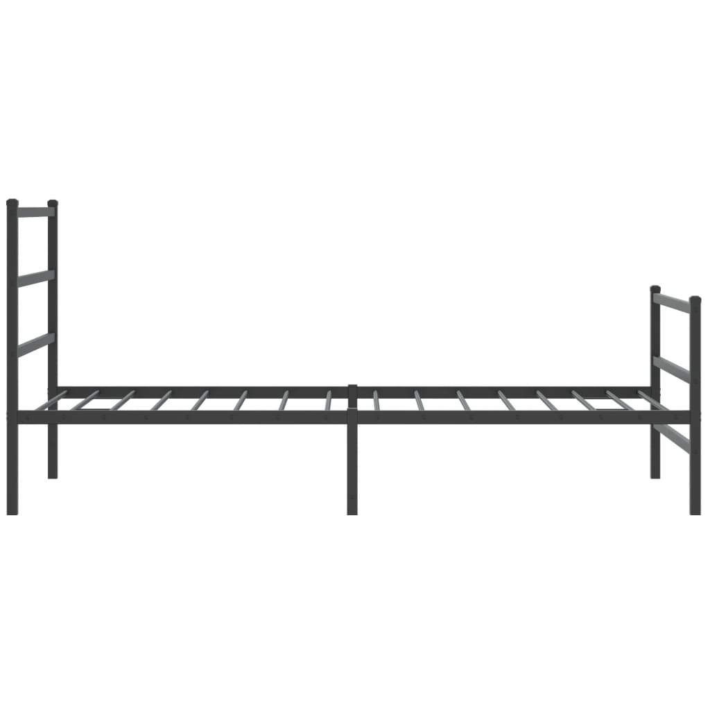 Metalni okvir kreveta s uzglavljem i podnožjem crni 107x203 cm