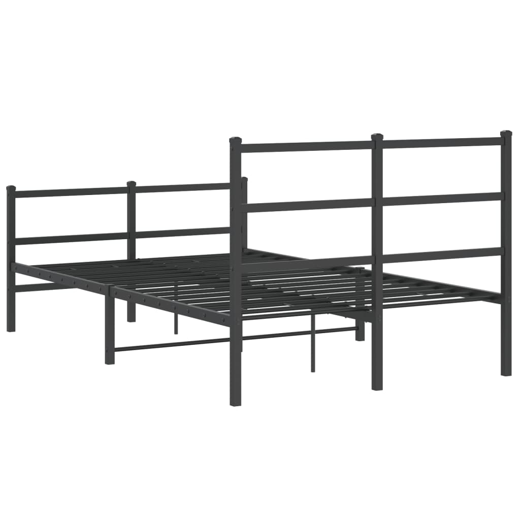 Metalni okvir kreveta s uzglavljem i podnožjem crni 120x200 cm