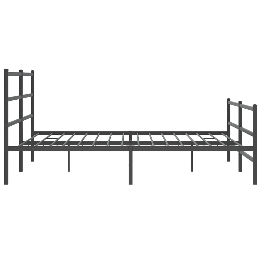 Metalni okvir kreveta s uzglavljem i podnožjem crni 180x200 cm