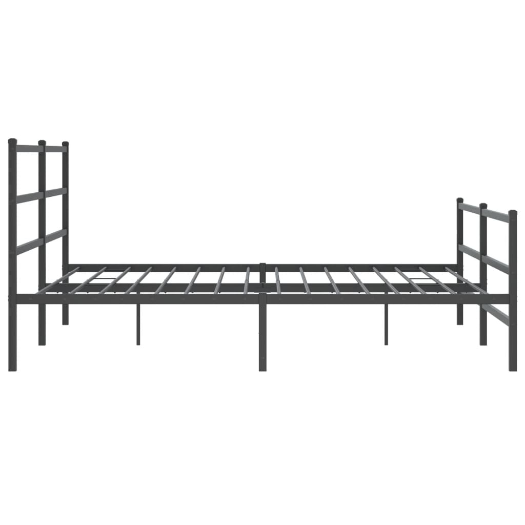 Metalni okvir kreveta s uzglavljem i podnožjem crni 200x200 cm