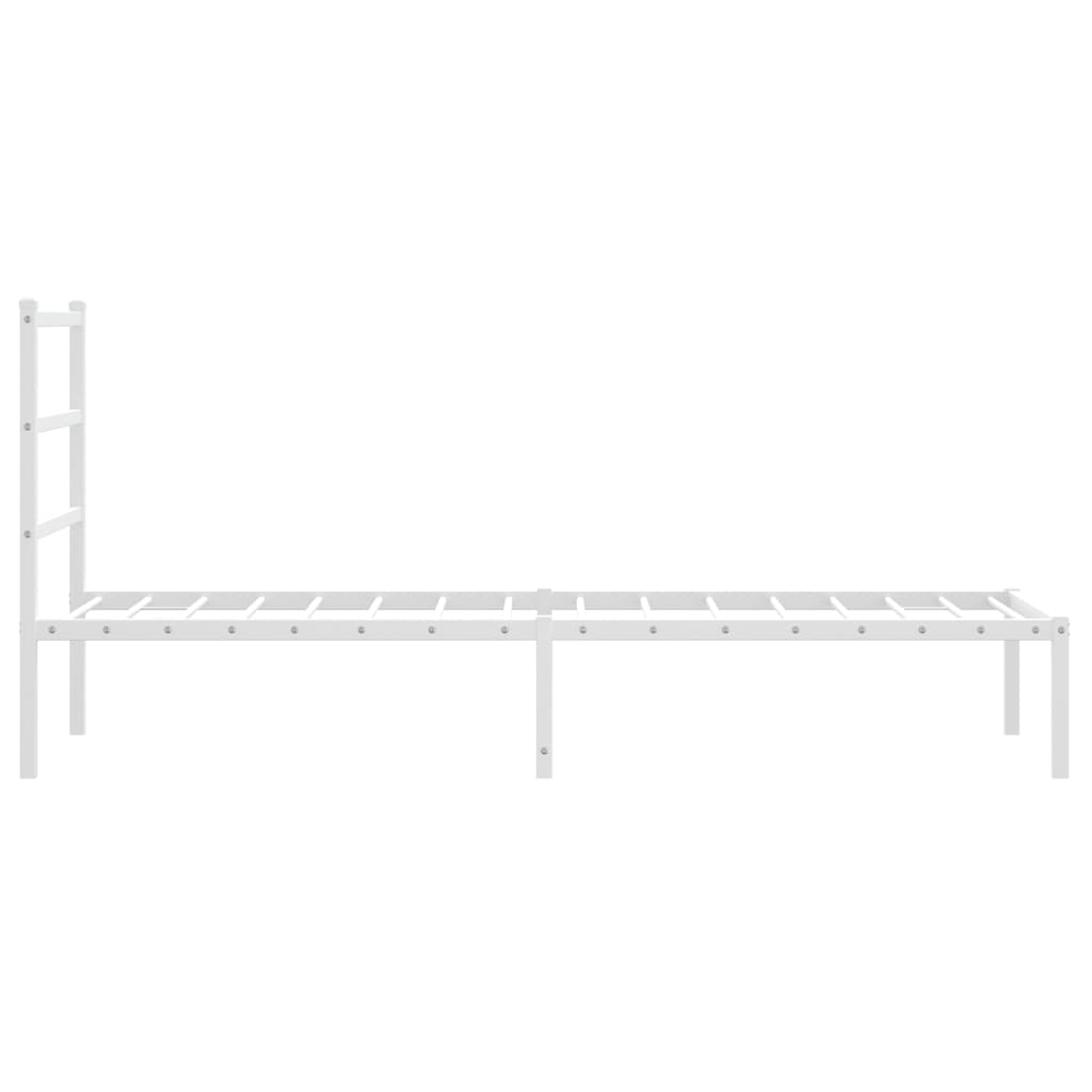 Metalni okvir za krevet s uzglavljem bijeli 80x200 cm