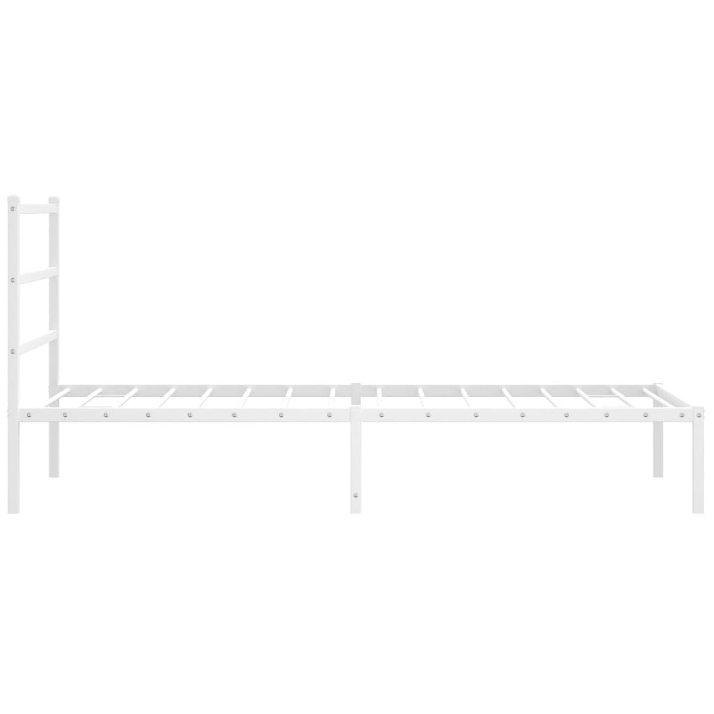 Metalni okvir za krevet s uzglavljem bijeli 100x200 cm