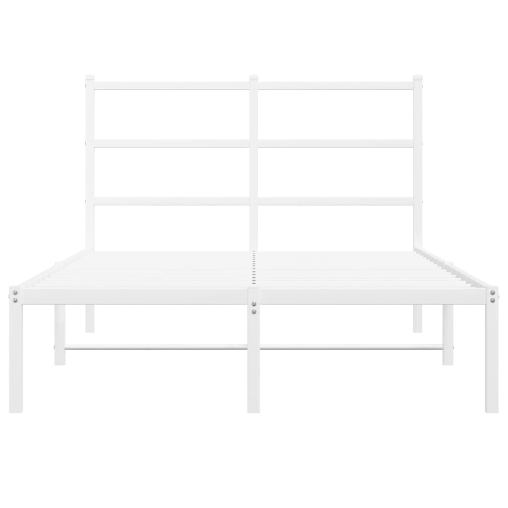 Metalni okvir za krevet s uzglavljem bijeli 120 x 190 cm