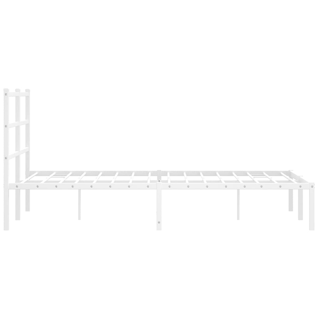 Metalni okvir za krevet s uzglavljem bijeli 120 x 190 cm