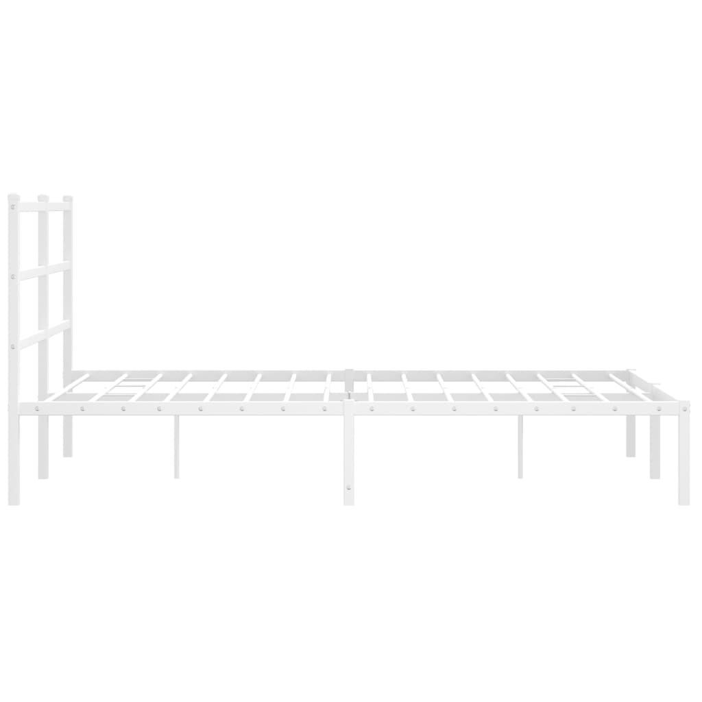 Metalni okvir za krevet s uzglavljem bijeli 135x190 cm