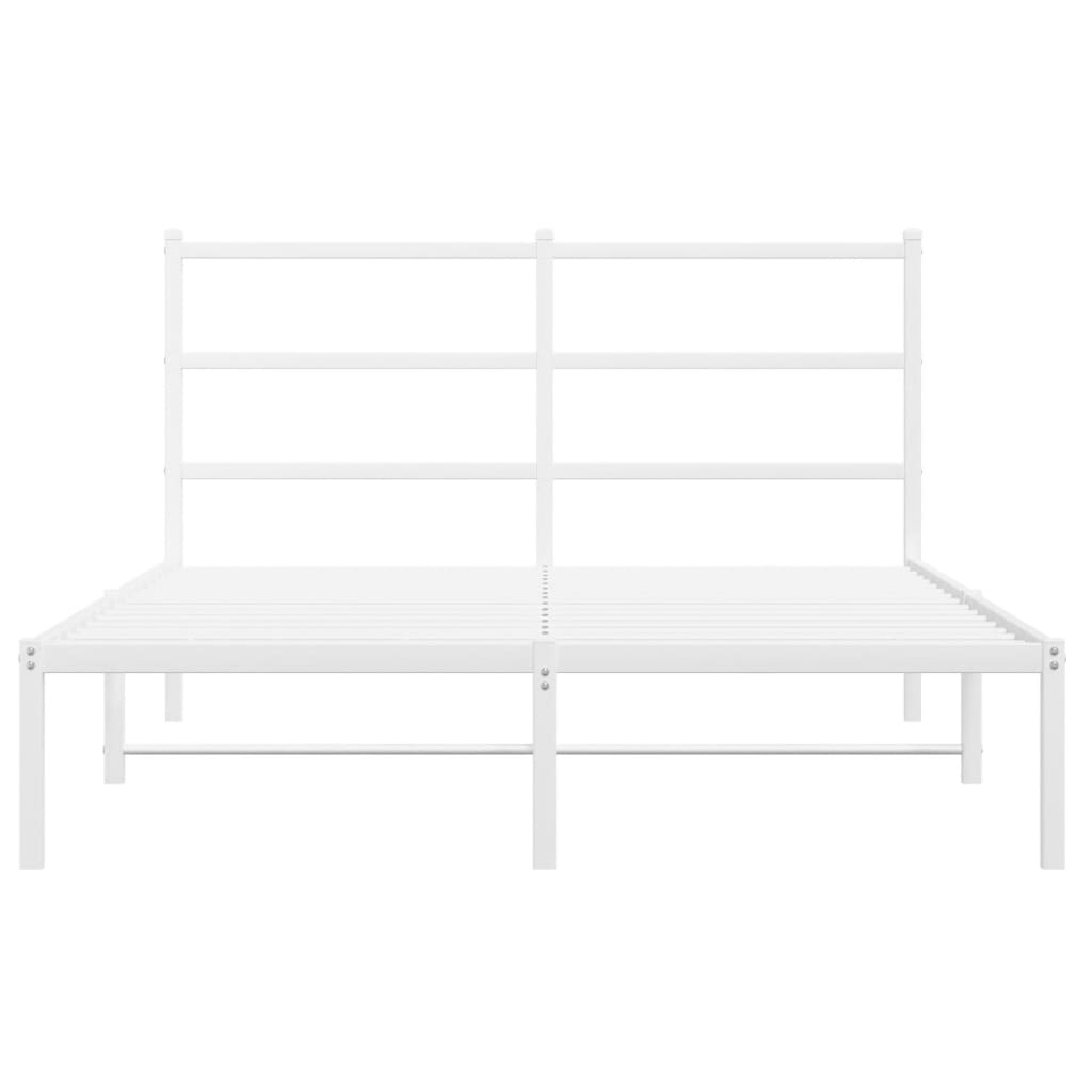 Metalni okvir za krevet s uzglavljem bijeli 140 x 200 cm