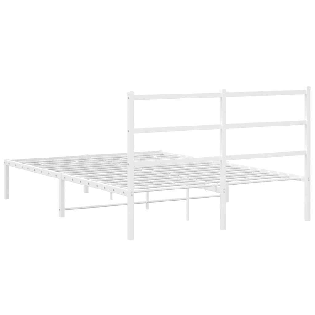 Metalni okvir za krevet s uzglavljem bijeli 140 x 200 cm