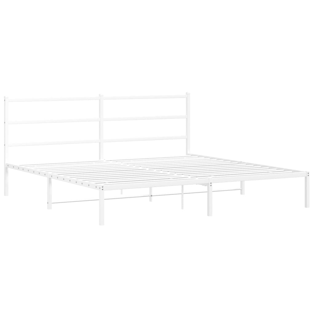 Metalni okvir za krevet s uzglavljem bijeli 183x213 cm
