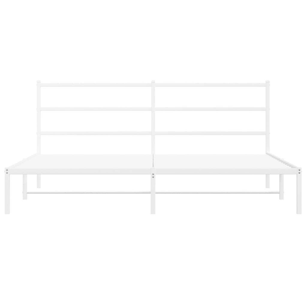 Metalni okvir za krevet s uzglavljem bijeli 183x213 cm