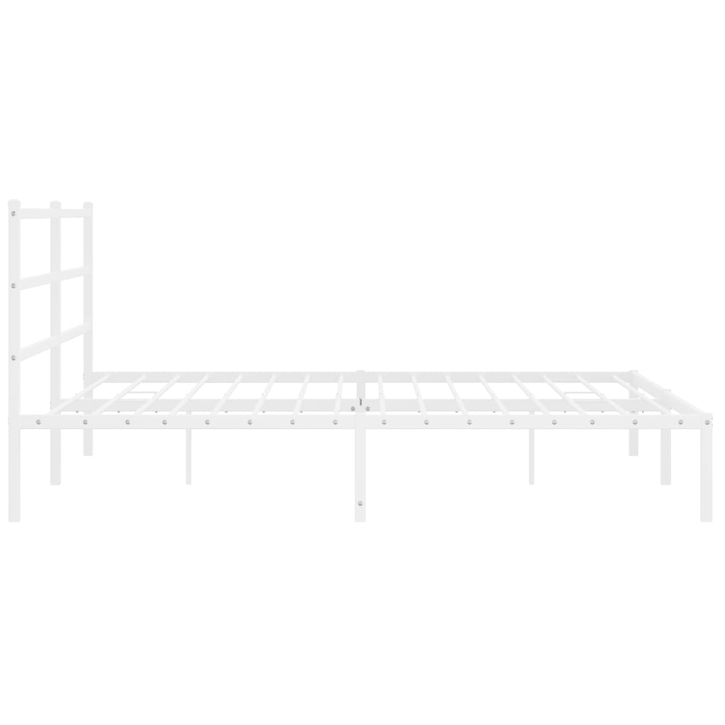 Metalni okvir za krevet s uzglavljem bijeli 193x203 cm