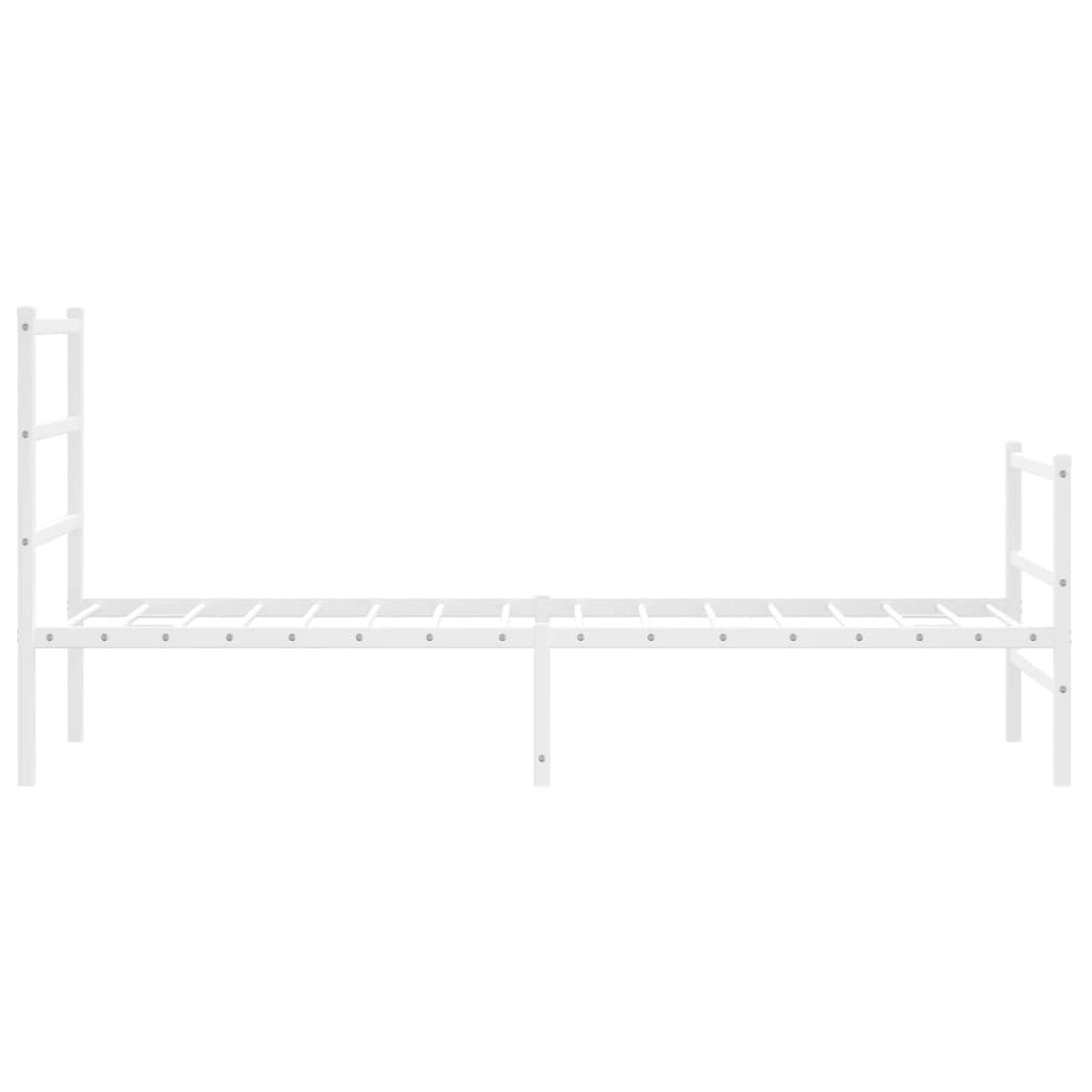 Metalni okvir kreveta s uzglavljem i podnožjem bijeli 80x200 cm