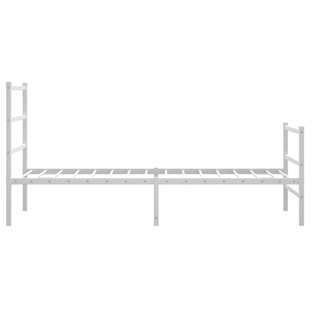 Metalni okvir kreveta s uzglavljem i podnožjem bijeli 90x190 cm