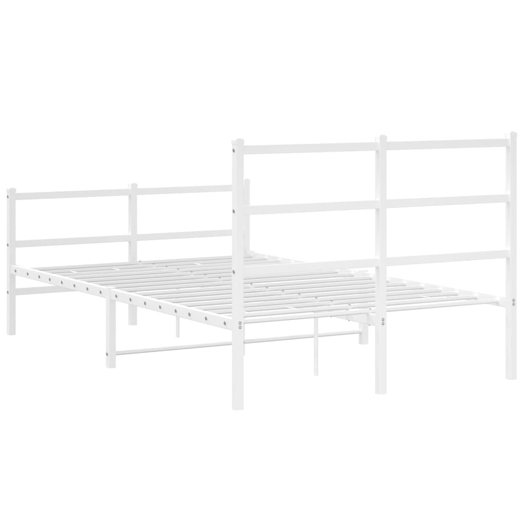 Metalni okvir kreveta uzglavlje i podnožje bijeli 120x200 cm