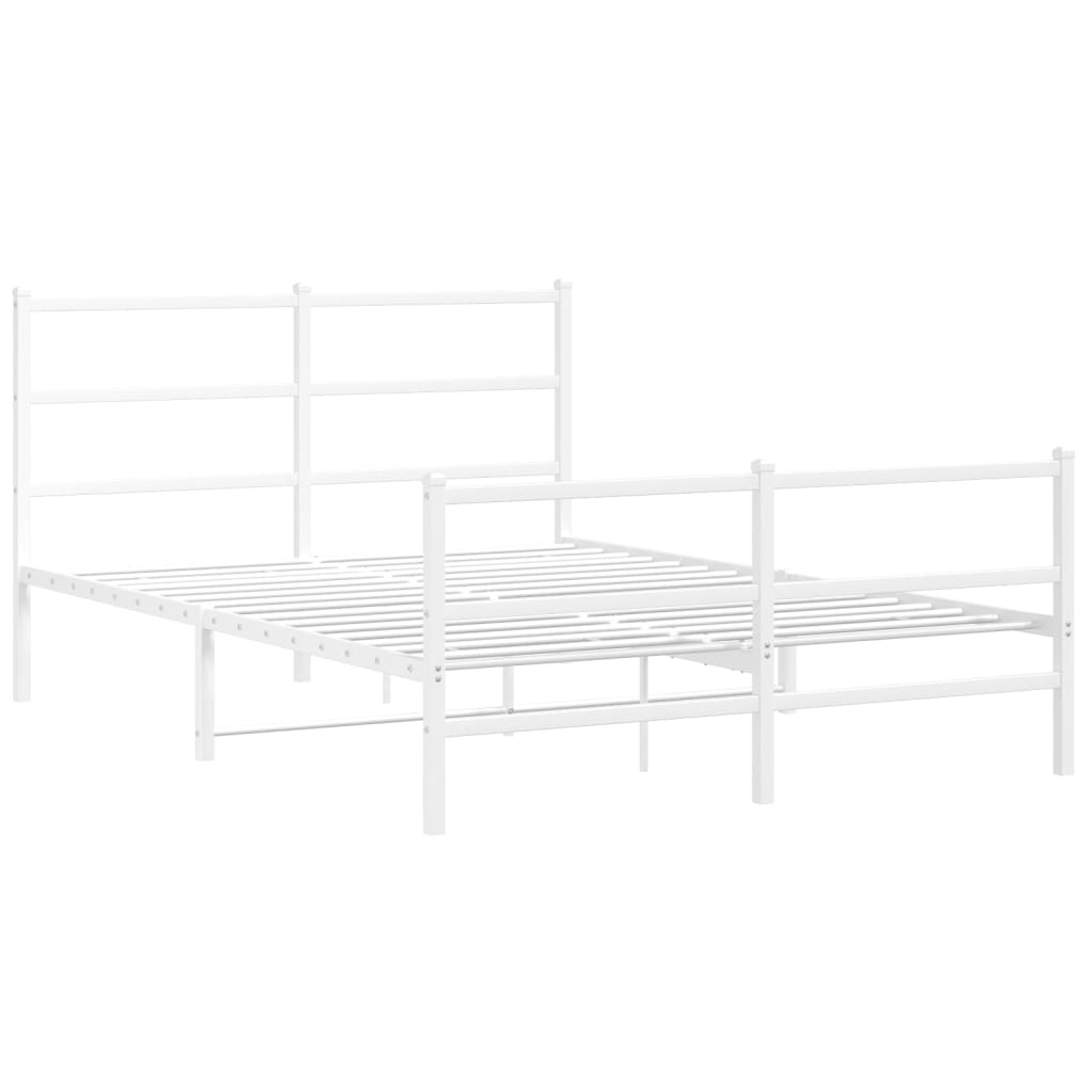 Metalni okvir kreveta uzglavlje i podnožje bijeli 140x200 cm