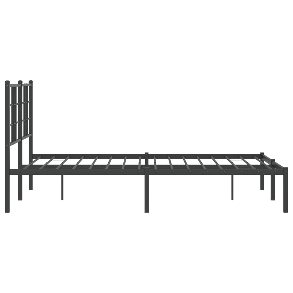 Metalni okvir za krevet s uzglavljem crni 120x200 cm