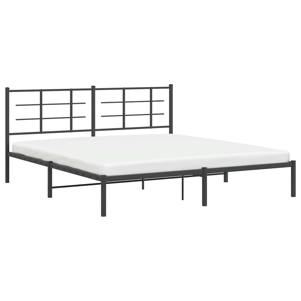 Metalni okvir za krevet s uzglavljem crni 183x213 cm