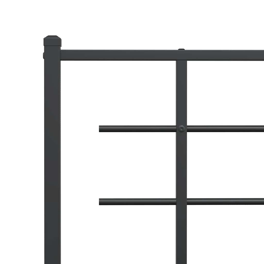 Metalni okvir kreveta uzglavlje i podnožje crni 100x200 cm