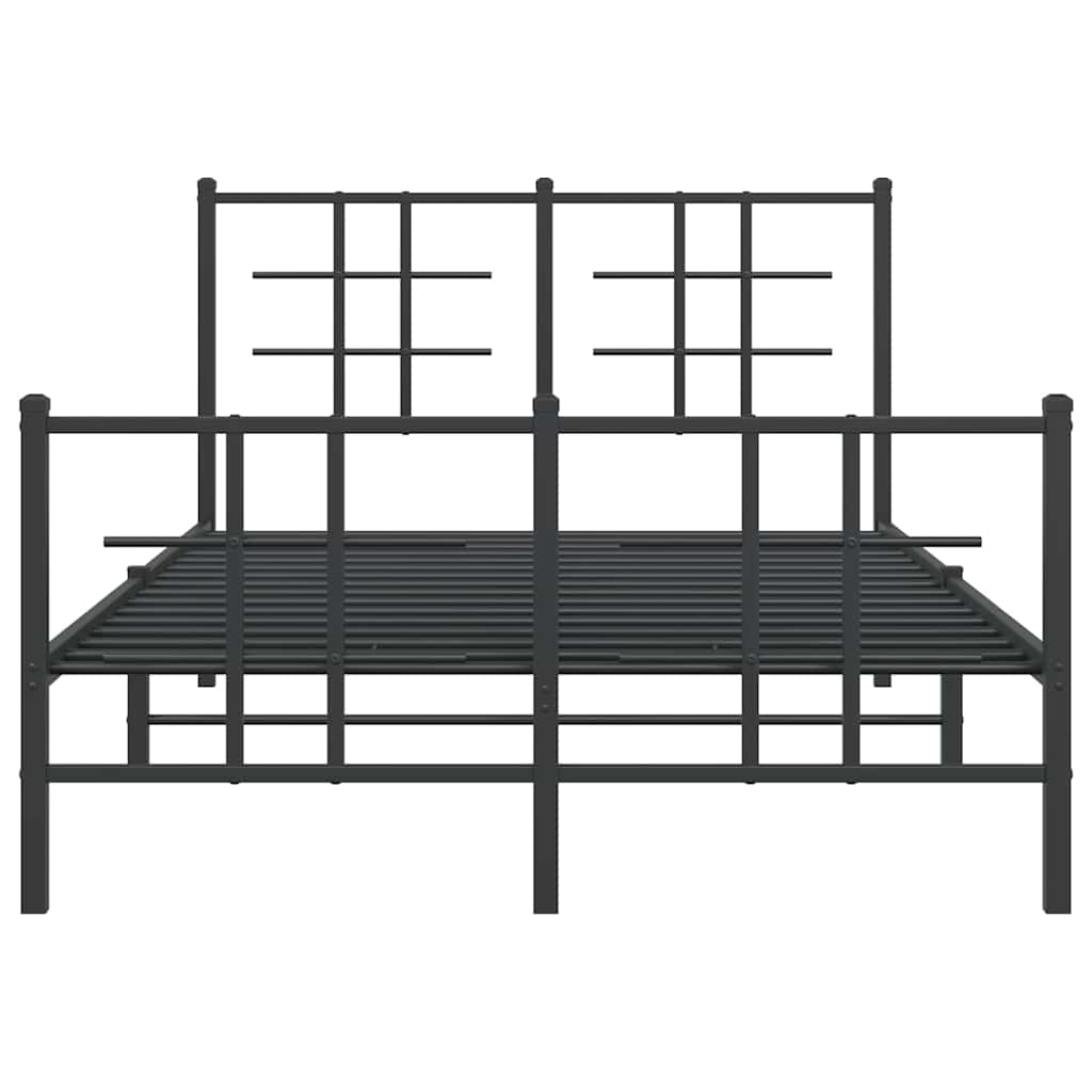 Metalni okvir kreveta uzglavlje i podnožje crni 120x190 cm