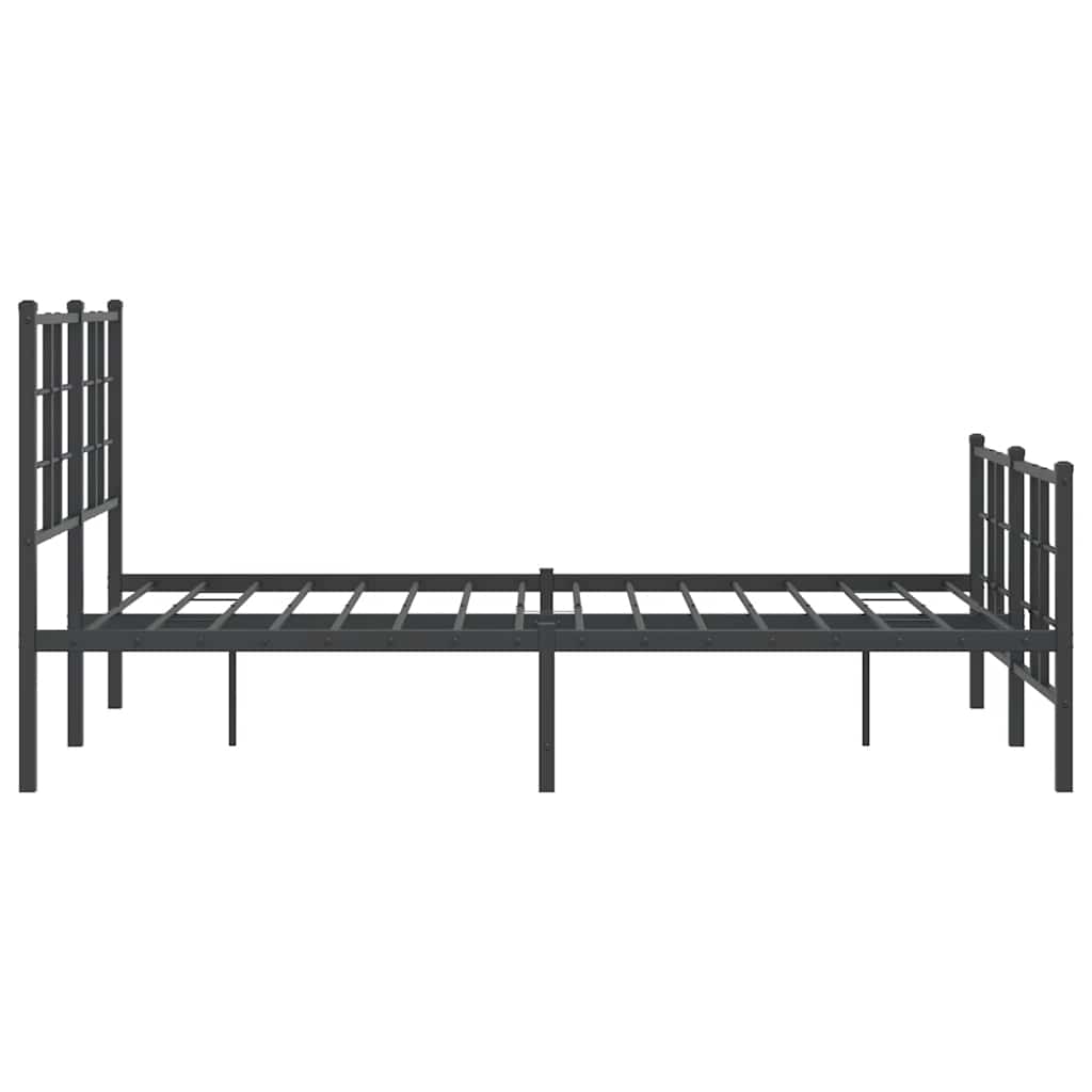 Metalni okvir kreveta uzglavlje i podnožje crni 120x200 cm