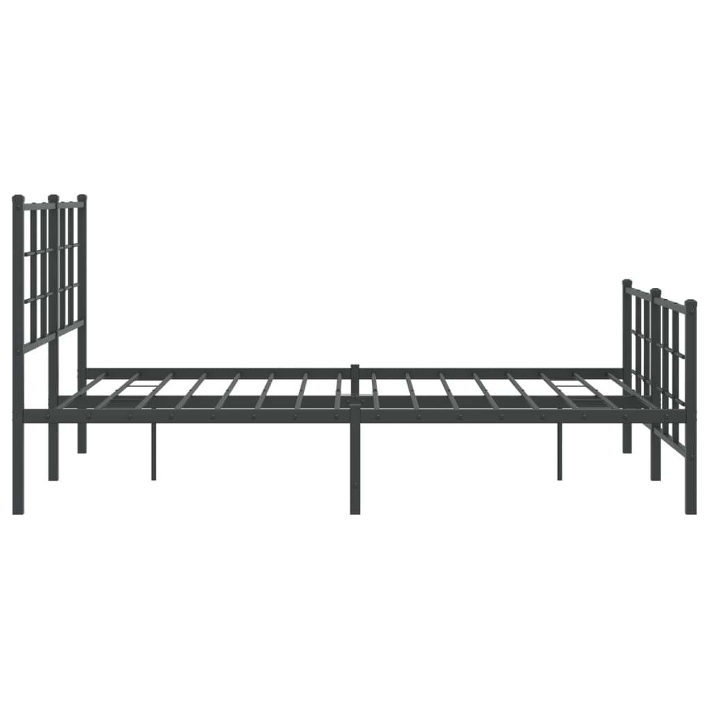 Metalni okvir kreveta uzglavlje i podnožje crni 135x190 cm