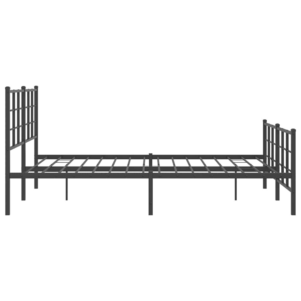 Metalni okvir kreveta uzglavlje i podnožje crni 150x200 cm