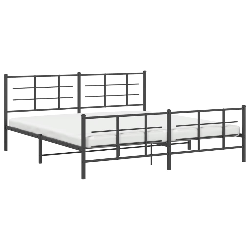 Metalni okvir kreveta uzglavlje i podnožje crni 183x213 cm