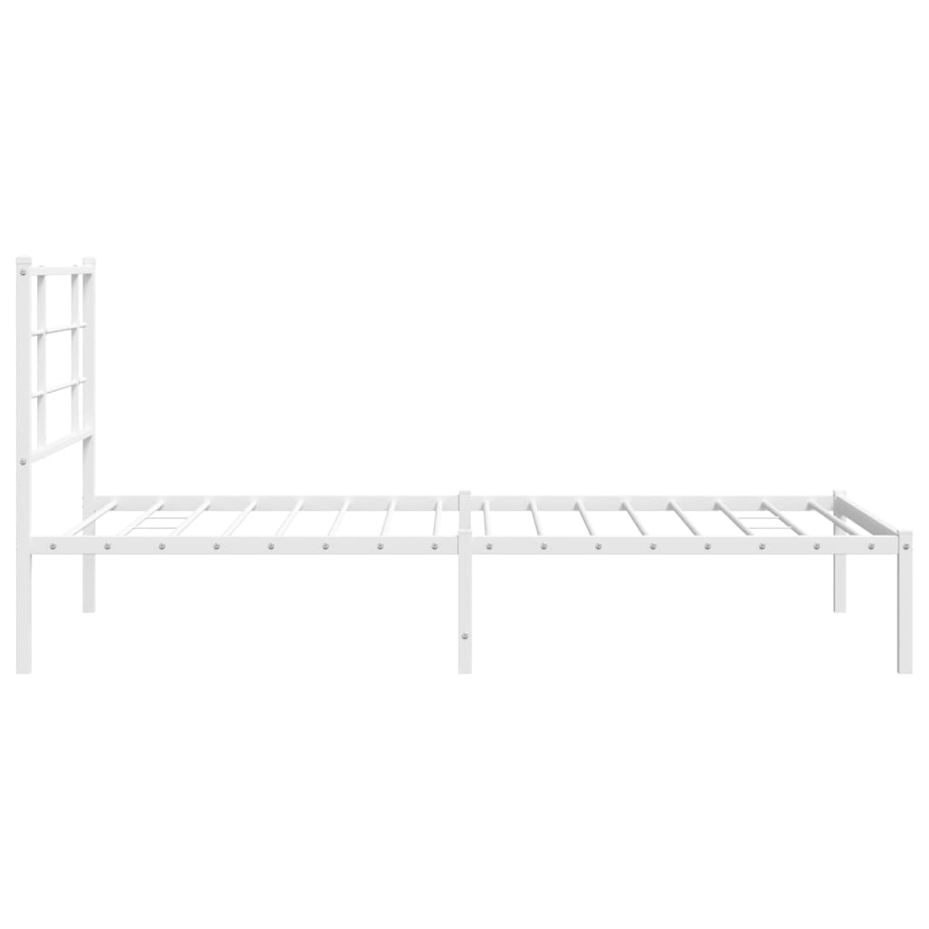 Metalni okvir za krevet s uzglavljem bijeli 100x190 cm