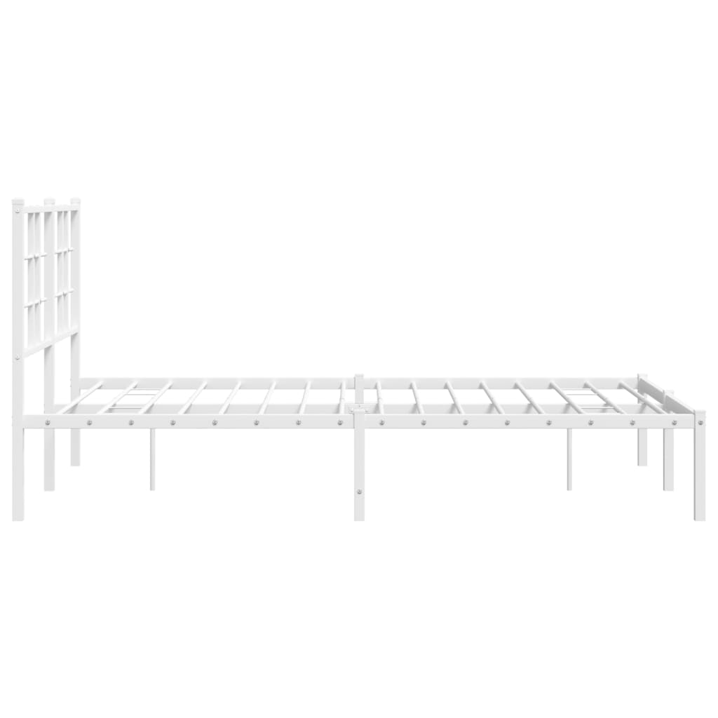 Metalni okvir za krevet s uzglavljem bijeli 120x200 cm