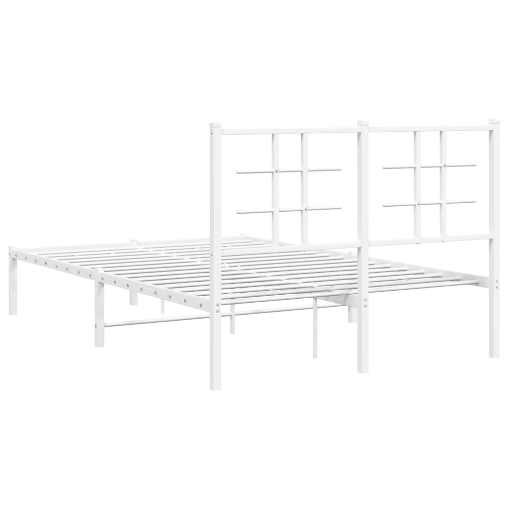 Metalni okvir za krevet s uzglavljem bijeli 120x200 cm