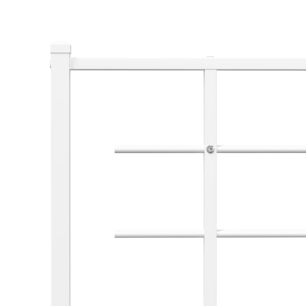 Metalni okvir za krevet s uzglavljem bijeli 180x200 cm