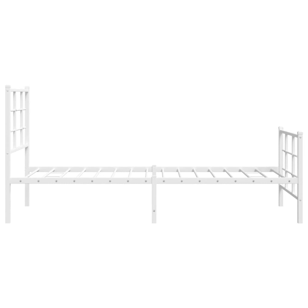 Metalni okvir kreveta uzglavlje i podnožje bijeli 80x200 cm