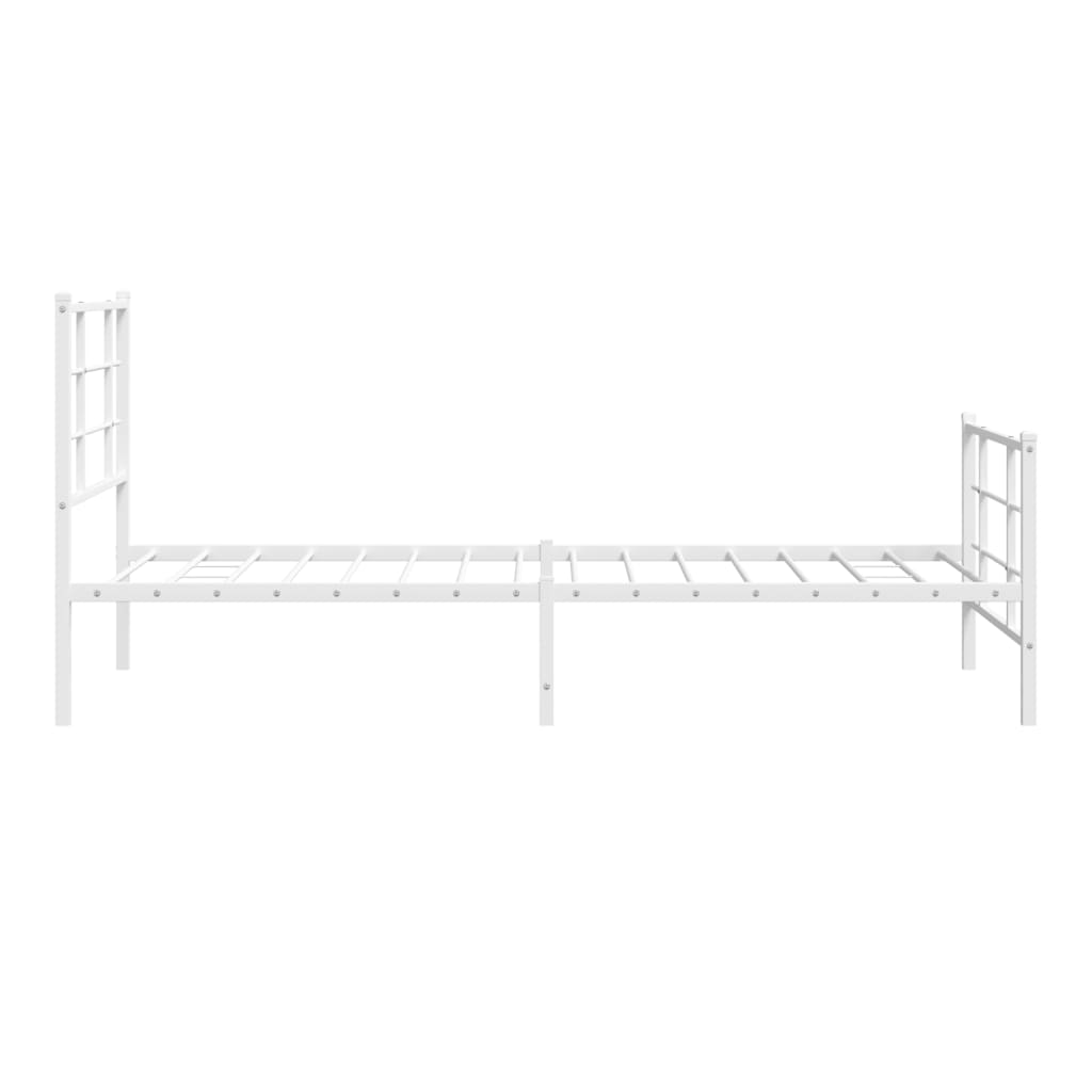 Metalni okvir kreveta uzglavlje i podnožje bijeli 90x190 cm