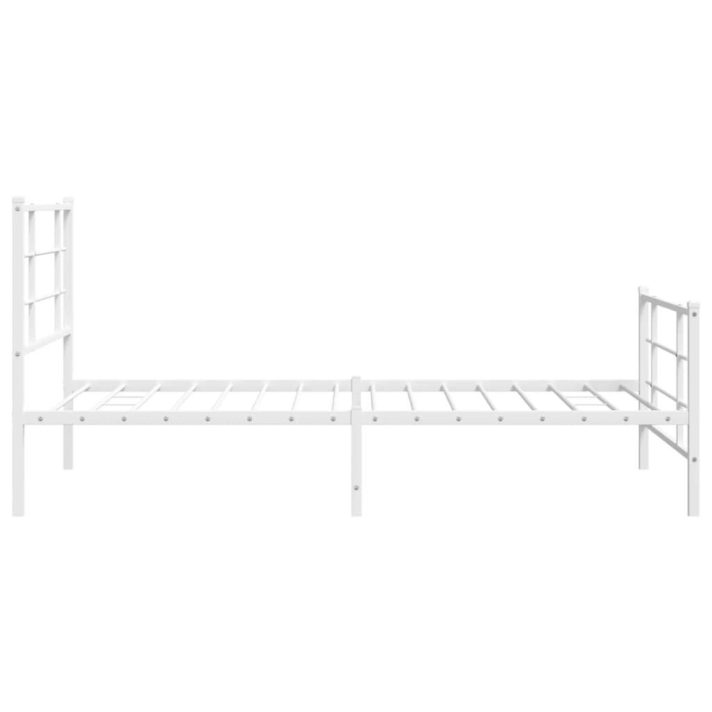 Metalni okvir kreveta uzglavlje i podnožje bijeli 100x200 cm
