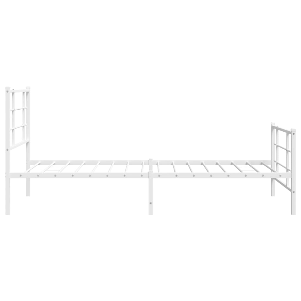 Metalni okvir kreveta uzglavlje i podnožje bijeli 107x203 cm
