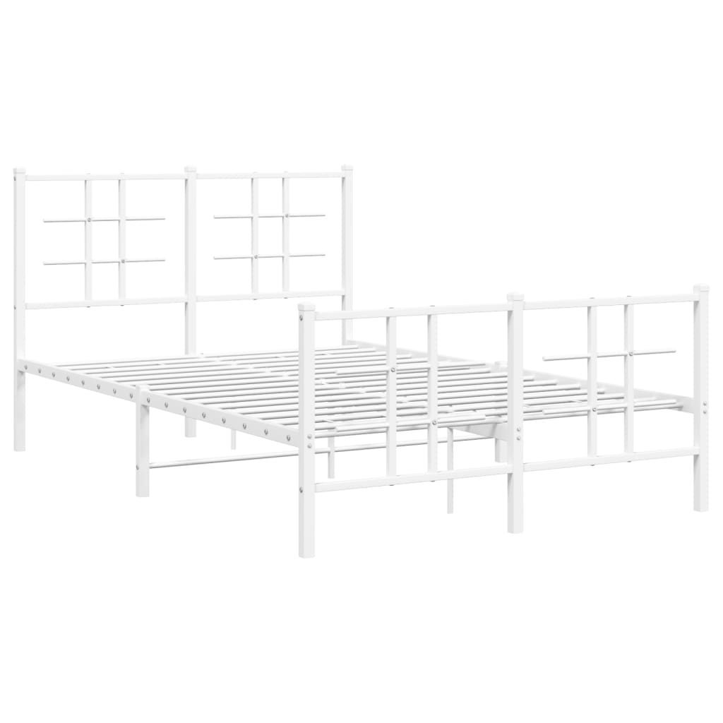 Metalni okvir kreveta uzglavlje i podnožje bijeli 120x200 cm