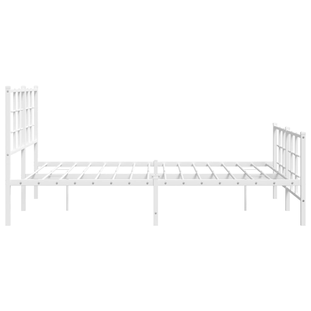 Metalni okvir kreveta uzglavlje i podnožje bijeli 140 x 190 cm