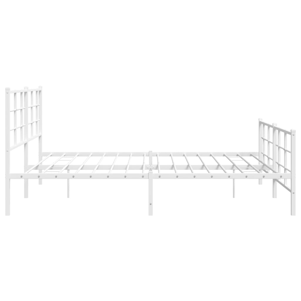 Metalni okvir kreveta uzglavlje i podnožje bijeli 183x213 cm