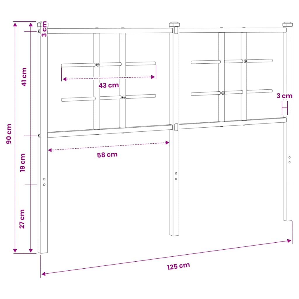 Metalno zamjensko uzglavlje bijelo 120 cm
