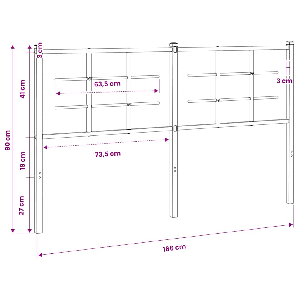 Metalno zamjensko uzglavlje bijelo 160 cm