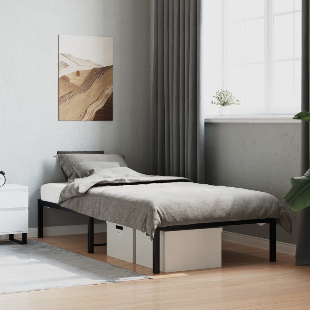 Metalni okvir za krevet crni 90 x 190 cm